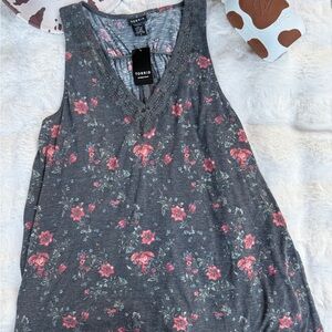 Torrid Charcoal Floral Tank Top